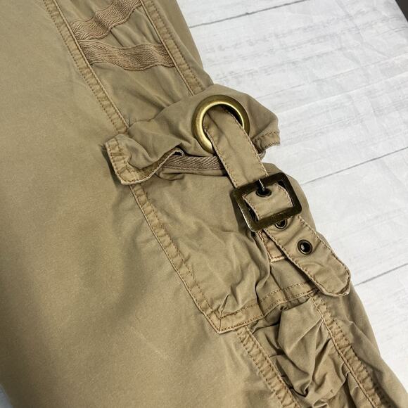 Wearables Cargo Pants Women's Size M Khaki Brown Stretch Casual Pockets Artsy - Picture 5 of 7